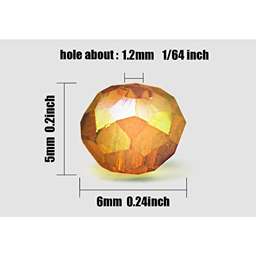 1200pcs 6mm Briolette Crystal Glass Faceted AB Beads Spacer Beads for Jewelry Making - Bracelets, Necklaces - 24 Colors with Container Box