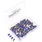 Glass Rice Beads Clear Royal Blue 4x6mm 50pcs Faceted Oval Golden Edge Crystal Loose Beads for DIY Craft Jewelry Making - color: Clear Royal Blue