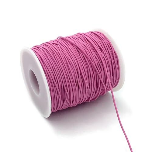 1mm Elastic Cord for Bracelets Necklaces, Cakasi 110 Yards Sturdy Stretchy Elastic Cord for Jewelry Making, Necklaces, Beading - Pink - color: Pink