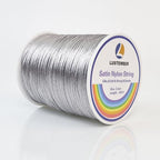 LUSTEMBER 330 Feet Satin Nylon String, 1 mm Silky Smooth Durable Nylon Cord for Jewelry Making, Bracelets, Beading, Necklaces, Macrame, Kumihimo, Rattail, and Chinese Knot Craft - size: Silver