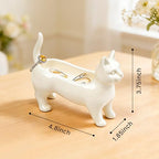 PUDDING CABIN Minimalist Ceramic Cat Ring Holder - Elegant White Jewelry Tray for Rings, Earrings & Necklaces, Unique Cat Lover Gifts for Women, Mom, Bestie, Cute Home Decor for Vanity & Nightstand - style: Siamese Jewelry Holder