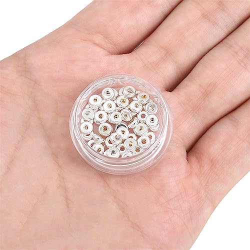 BEADIA Silver Plated Disk Spacer Beads 4x1.5mm 50pcs for Jewelry Making Findings Non Tarnish - color: Silver, size: 4x1.5mm Disk