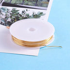 1 Roll 9.84 Feet(3m) 20 Gauge Round Copper Jewelry Bendable Wire Long-Lasting Plated Jewelry Wire Soft Artistic Wires Copper Metal Beading for Jewelry Making Crafts,KC Gold - color: 20 Gauge,KC Gold