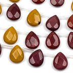 Cherry Blossom Beads Mookaite 12x15mm Faceted Top-drilled Teardrop - 12 pcs/ 8 Inch Strand - color: Mookaite