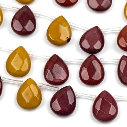 Cherry Blossom Beads Mookaite 12x15mm Faceted Top-drilled Teardrop - 12 pcs/ 8 Inch Strand - color: Mookaite