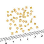 BEADIA 14K Gold Plated Square Spacer Beads 3x1.5mm 50pcs for Jewelry Making Findings Non Tarnish - color: 14K Gold, size: 3x1.5mm Square