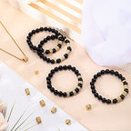 Yinkin 40 Pieces Zircon Rhinestone Beads Tube Column Pave Bead Charms Cubic Zirconia Big Hole Spacer Jewelry Bracelet Connector Crystal for DIY(Gold)