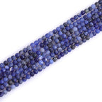4mm Natural Stone Blue Sodalite Jasper Frosted Matte Unpolished Round Spacer Beads for Jewelry Making Strand 15 inch - color: Blue Sodalite, size: 4mm
