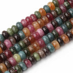 Songxi 5x8mm Dark Tourmaline Rondelle Beads, 75PCS Spacer Round Loose Abacus Beads for Jewelry Making, Gemstone for Bracelet Necklace Earrings, Arts and Crafts - color: Dark Tourmaline