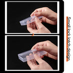 Blulu 18 Pieces Small Plastic Case Small Storage Containers Transparent Storage Case Plastic Box with Lid Containers for Bobby Pin Swab, Craft, Jewelry, Coin, Screw, Bead (3.9 x 1.6 x 0.6 Inch)
