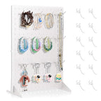 Acfunique Peg Board Display Stand for Vendors with 12 Hooks Metal Tabletop Pegboard Display Stand for Craft Shows 17" X 13" Retail Display Racks Peg Board Organizer Holder White - size: White 1 Display+12 Hook