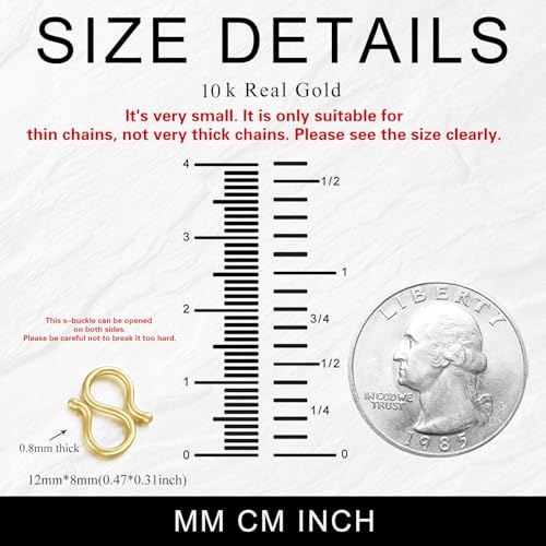 10K Gold Clasp Double Lobster Clasp Necklace Extender Clasp Bracelet Extension Connector for DIY Necklace Bracelet Jewelry Making(Style 2) - size: style 2