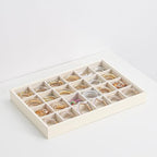 Stackable Jewelry Organizer Tray For Drawers,White Leather Small Earring Storage Tray,Bracelet And Necklace Display Box,Jewelry Ring Display Case (24 Grids) - style: 24 Grids