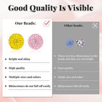 HUISUYTON 182 Pcs Beads for Pens, Beadable Pen Beads, 12/16/20mm Rhinestone Bead with Spacer Bead for Bracelet Necklace Earring Jewelry Pen Making - color: 182 PCS Rhinestone Beads Set