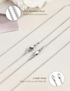 LOLIAS 2Pcs Stainless Steel Chain Necklace for Women - 1mm Thin & Strong Silver Chain Necklace - Hypoallergenic Snake Box Necklace, 16 18 20 22 24 28 30 Inch