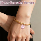 50pcs Gold Plated Enamel Cherry Blossoms Bracelet Charms - Perfect for Jewelry Making and Earring Designs