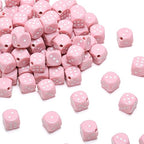 Ferreve 90 Piece Acrylic Dice Beads 10mm Dice Beads Bulk, Casino Games Birthday Party Supplies, Jewelry Making, Bracelet Necklaces Lanyard DIY Handicrafts (Pink) - color: Pink