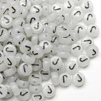 200PCS Letter Beads Glow in The Dark 4x7mm Acrylic Alphabet Letter J Beads for Jewelry Making Bracelet - color: J-200PCS