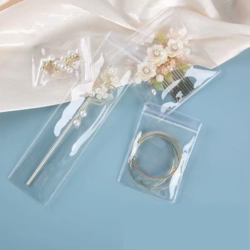 GSXRB Thicken PVC Anti Tarnish Jewelry Bags,Jewelry Bags Clear Plastic.Rectangular Jewelry Pouch for Necklace (2.36 * 9IN) - size: 2.36 * 9IN