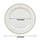 8" Salad Plates - Set of 30 - Plastic Clear/Gold Round Disposable Dessert Appetizer Plate Beaded Rim, Ideal for Dinner Party Wedding Bulk Events - color: Clear/Gold, size: 8" Salad Plate, 30 Pack