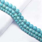 AD Beads Natural Gemstone Round Loose Beads 15" for Bracelet Necklace Earrings Jwelery Making Crafts DIY (4mm, Blue Turquoise) - color: Blue Turquoise, size: 4mm