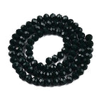 10 Strands Briolette Faceted Rondelle Glass Beads 4x3mm Tiny Opaque Glass Loose Beads 1230pcs for Bracelets Jewelry Making - color: Dark Green, size: 4x3mm