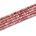 160pcs 4x2mm Natural Rhodochrosite Disk Rondelle Spacer Semi Precious Gemstone Loose Stone Beads for Jewelry Making 15 Inch - color: Rhodochrosite