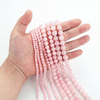 100Pcs Natural Stone Beads 8mm Rose Quartz Round Gemstone Loose Beads with Elastic Bracelet String for Bracelets Necklace Jewelry Making - color: Rose Quartz, size: 8mm
