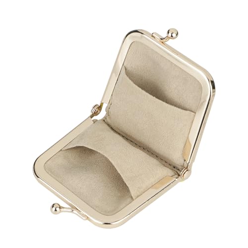 Royal Bagger Genuine Cow Leather Ultra-Slim Mini Jewelry Box, Ring & Necklace Storage, Slim Coin Purse with Kiss Lock for Women 3120 (Rose) - color: Rose