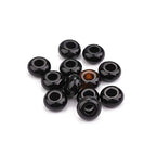 BEADIA Natural Black Onyx Rondelle Stone with Large Hole (5.5mm) Loose Semi Gemstone Beads for Jewelry Making 14mmx7.5mm 12pcs - color: Black Onyx, size: 14mm x 7.5mm
