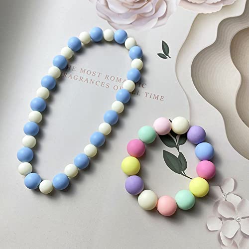 Jmassyang 200Pcs 14mm Candy Color Acrylic Round Frosted Beads Plastic Pastel Matte Loose Spacer Mixed for Jewelry Making Bracelets Necklaces DIY Crafts - size: 14mm-200pcs
