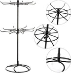 2 Tier Jewelry Display Holder,Retail Spinner Display Stand,Rotating Bracelet Storage Rack,Dressing Table,Black (2 pieces） - color: Black 2Pcs