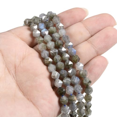 Labradorite 6mm Gemstone Triangle Faceted Round Loose Beads Strand 15.5" DIY Jewelry Making - color: Labradorite
