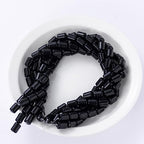 Natural Black Agate Cylinder Tube Beads 10x14mm 38cm/str Loose Semi Gemstone Stone Beads for Making Bracelets Necklace - color: Black Agate
