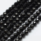 LiQunSweet 130 Pcs 3mm Natural Black Spinel Beads Strands Faceted Round Small Loose Crystal Gemstone Bead Spacer for DIY Jewelry Craft Making - color: Natural Black Spinel Beads_3mm