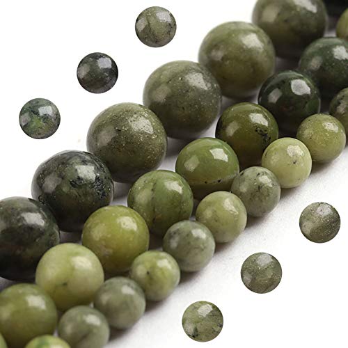 Natural Stone Beads 8mm Green Jade Polished Round Smooth Gemstone Beads for Jewelry Making Adults 15 Inch(Green Jade,8mm) - color: Green Jade, size: 8mm