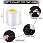 OBSEDE 0.5mm Elastic Cord Beading Threads Stretch String Fibre Crafting Cords for Jewelry Making Round - size: 0.5mm