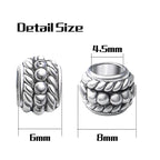 BronaGrand 100pcs Tibetan Antique Silver Large Hole Spacer Beads Alloy European Rondelle Beads Spacers Loose Spacers Jewelry Bead Charms for DIY Jewelry Crafts Making(8×6mm, Hole:4.5mm) - color: Silver16