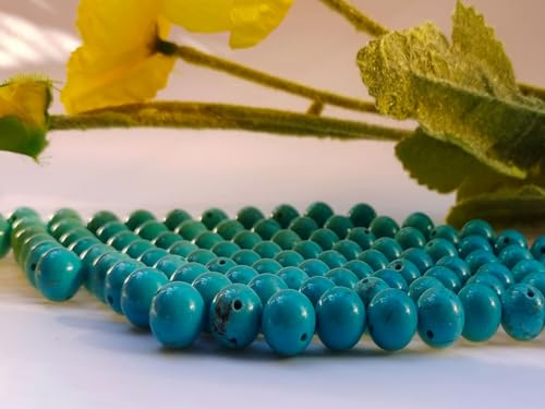 Stone Beads 6mm 140pcs Blue Turquoise Beads Round Loose Gemstones Beads for Bracelet Necklace Jewelry Making (6mm, 60625 Blue Turquoise) - color: Blue Turquoise Beads, size: 6mm
