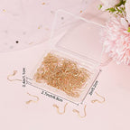 SUNNYCLUE 1 Box 100Pcs 18k Gold Plated Earring Hooks French Ear Hooks Fish Hook Earrings Ear Wires Fishhook Earring Findings for Jewellery Making Adult DIY Dangle Earrings Craft Accessories Supply - color: 100pcs Real 18k Gold Plated Earring Hooks