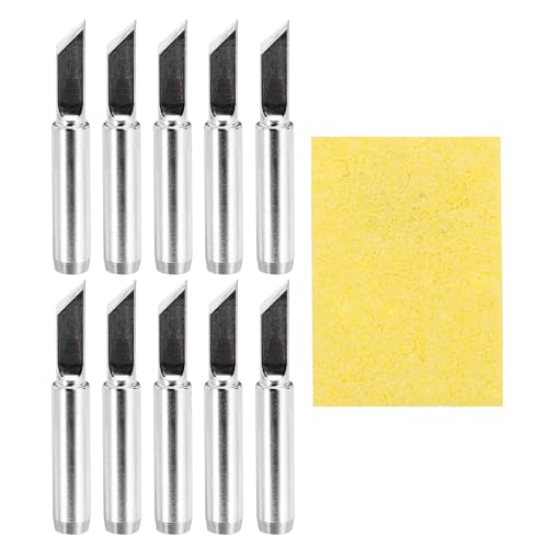 MECCANIXITY Pack of 10 900M Solder Tips Internally Heated Soldering Tips with Cleaning Sponge Pad Replacement Welding Accessories Kit for Electrical Solder Station Tip (900M-T-LK) - style: 900M-T-LK