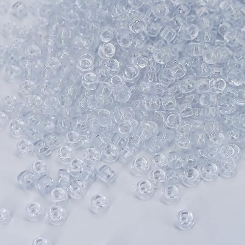 MIIIM 1200PCS 6x9mm Clear Pony Beads Bulk, Kandi Beads for Bracelets Making Kit, Hair Braids Craft for Jewelry Making (Clear) - color: Z1-Clear