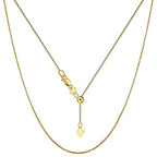 Savlano 925 Sterling Silver Solid 0.8mm Box Adjustable Bolo 14-24 Inch Chain Necklace For Women - Made in Italy Comes With a Gift Box - style: Gold Plated