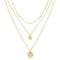 Aisansty Dainty Layered Choker Necklaces Handmade Coin Tube Star Pearl Pendant Multilayer Adjustable Layering Chain Gold Plated Necklaces Set for Women - color: Gold, style: Gold-Twist Disc