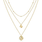Aisansty Dainty Layered Choker Necklaces Handmade Coin Tube Star Pearl Pendant Multilayer Adjustable Layering Chain Gold Plated Necklaces Set for Women - color: Gold, style: Gold-Twist Disc