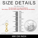 10K Gold Clasp Double Lobster Clasp Necklace Extender Clasp Bracelet Extension Connector for DIY Necklace Bracelet Jewelry Making(Style 12) - size: style 12