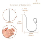 BEADNOVA Earring Hooks 925 Sterling Silver Ball Dot Ear Wire with Rubber Backs Earwire for Jewelry Making Earring Supplies (12pcs Ear Wire and 12pcs Backs, Total 24pcs)