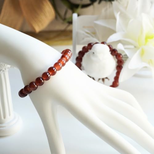 Jabrand 145pcs Glass Beads, 8mm Glass Beads for Barcelet and Jewelry Making DIY Crafts (Brown) - color: Brown