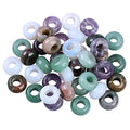 TUMBEELLUWA 40pcs Crystal Stone Large Hole Beads for Jewelry Making Macrame Beads for Hair Braids(14mmx8mm), Opalite + Indian Agate + Amethyst + Green Aventurine - color: #1 Green+Purple+White+Other