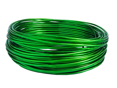 15 Gauge Anodized Aluminum Wire 49 Feet for Jewelry Making Craft DIY（1.5mm,Green,41525） - color: Green, size: 15 Gauge